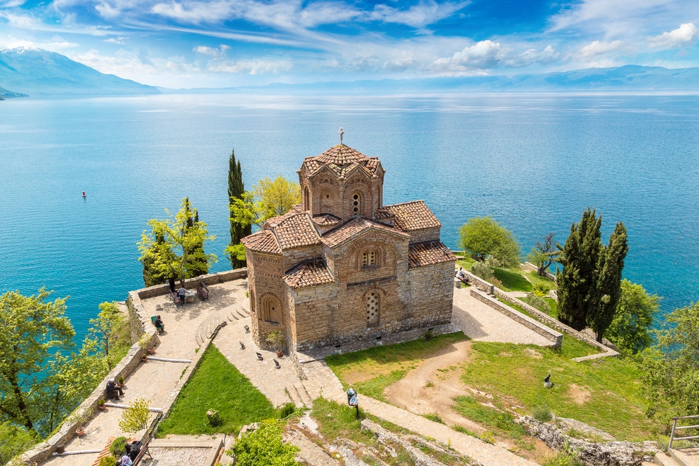 het klooster St. Naum aan het Ohrid meer in Noord-Macedonië