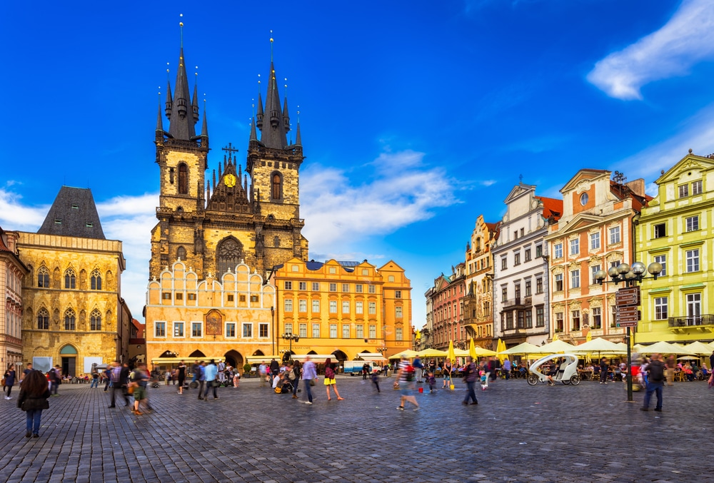 Het Oude Stadsplein Praag Tsjechië 