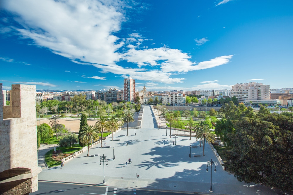 brug over het Turia park in Valencia