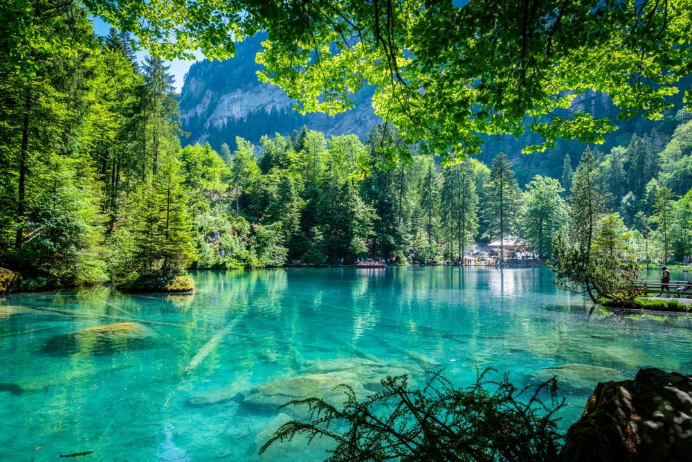 Blausee Bergmeren Zwitserland, glamping Zwitserland