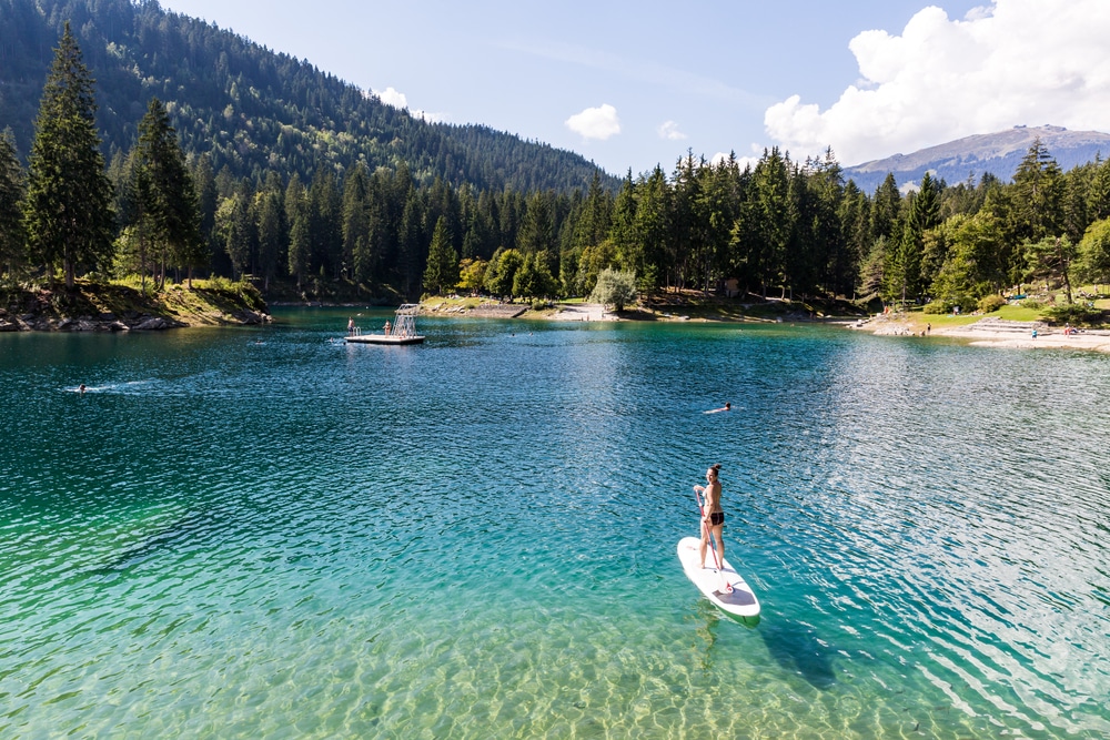 Caumasee Bergmeren Zwitserland, glamping Zwitserland