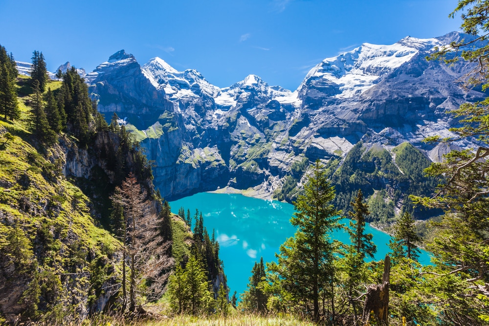 Oeschinensee Bergmeren Zwitserland, natuurgebieden Duitsland