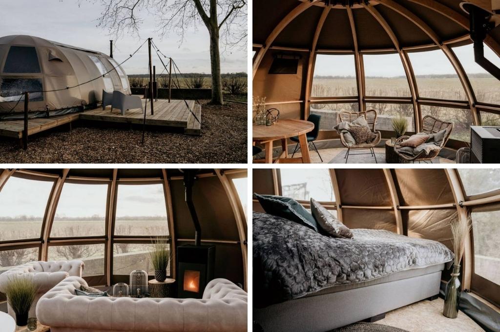 panorama tent ven zelderheide glamping limburg, bijzonder overnachten Limburg