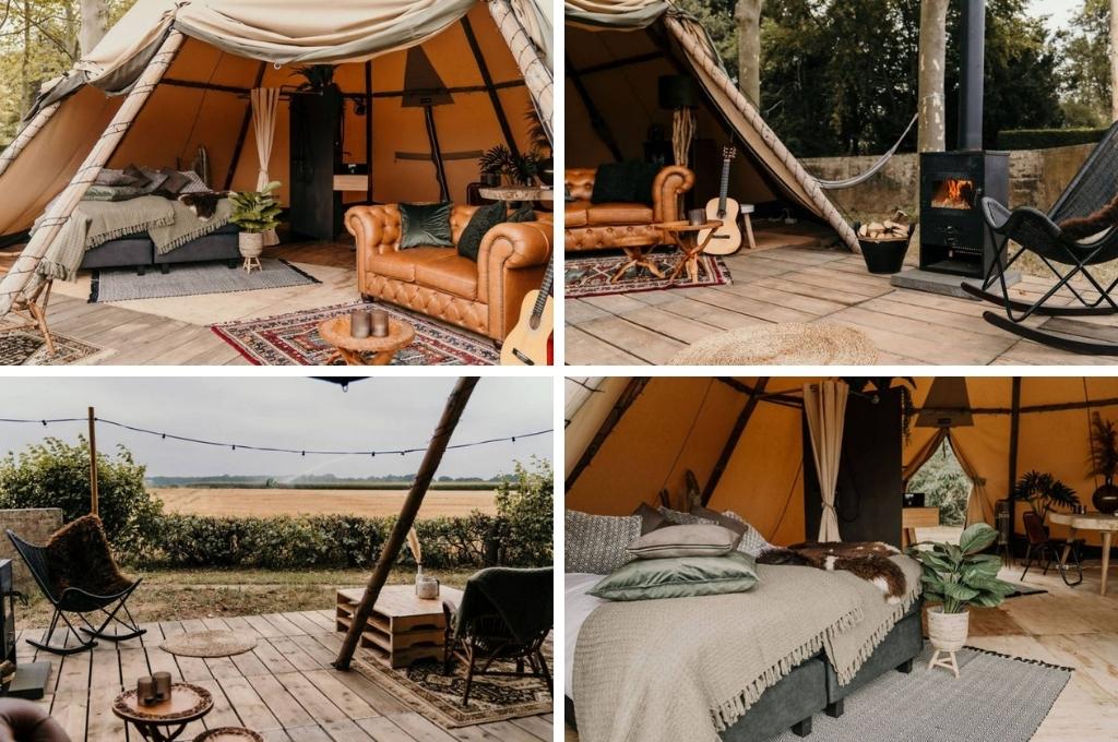 tipi in ven zelderheide limburg glampign, glamping Limburg