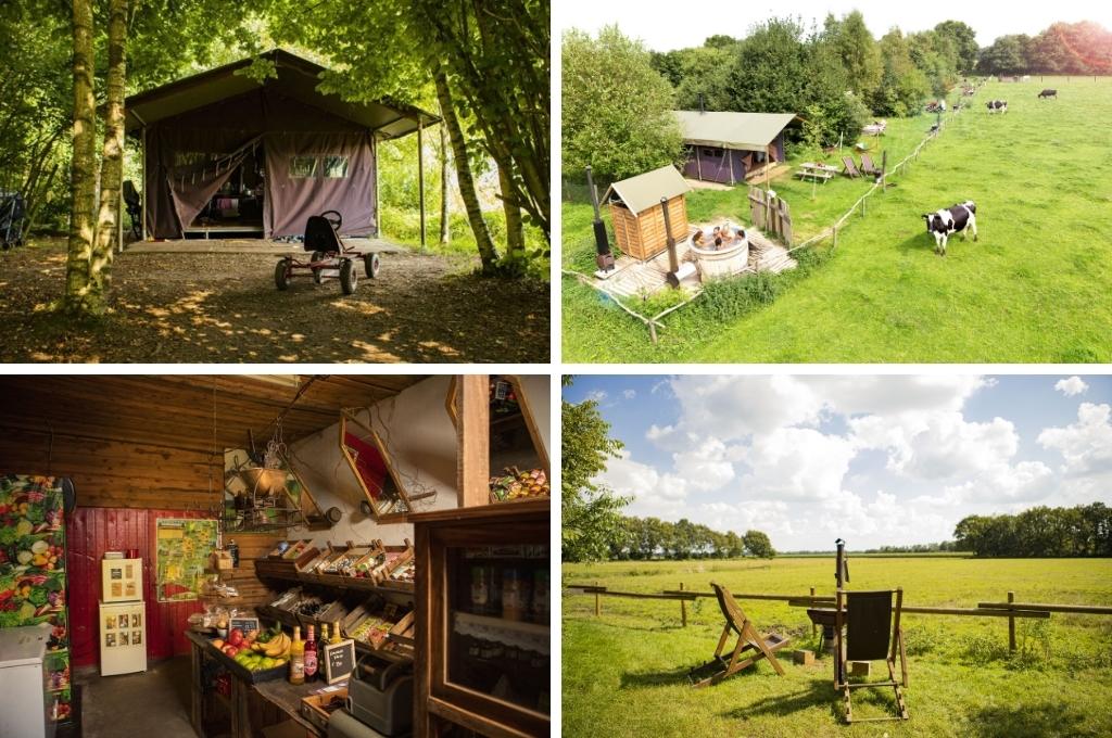 glamping drenthe boerenbed lange weide, glamping Drenthe