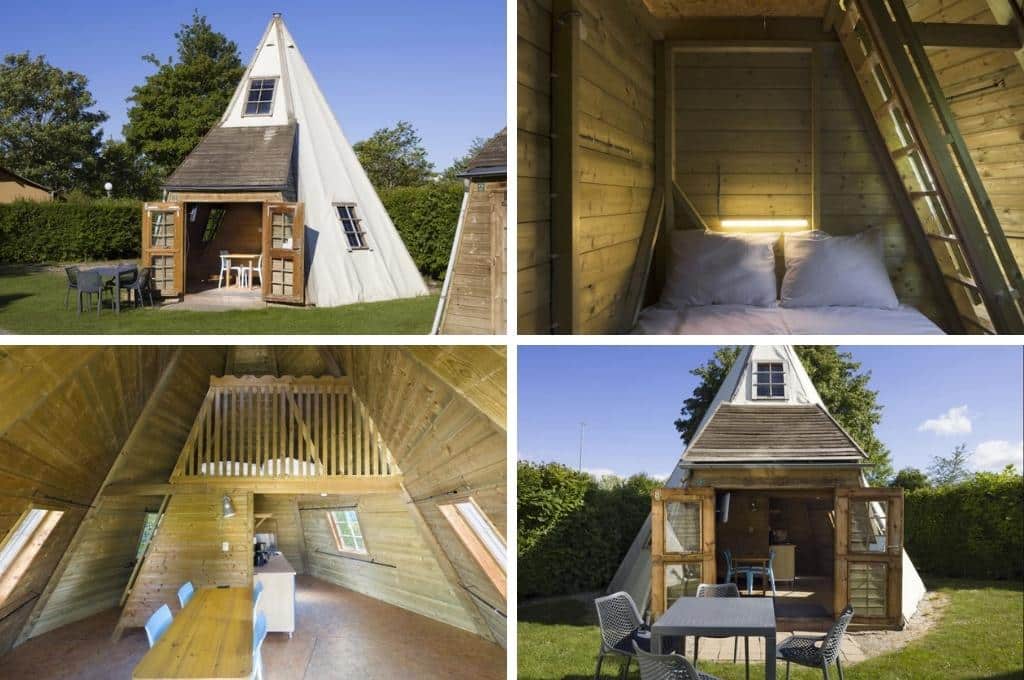 bijzonder overnachten wigwam roompot beach resort, campings Nederland aan zee