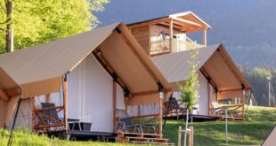 safaritenten en houten chalet op Glamping Village Kötschach in Kötschach, Karinthië, Oostenrijk