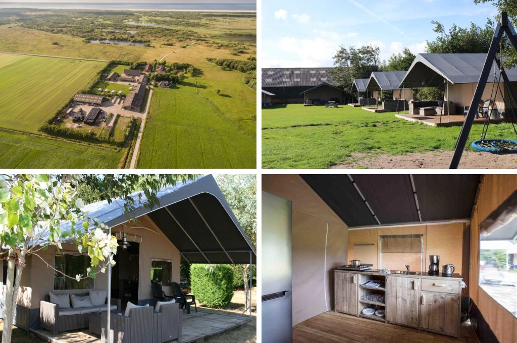 Safaritent op camping de Kooiplaats, glamping ameland