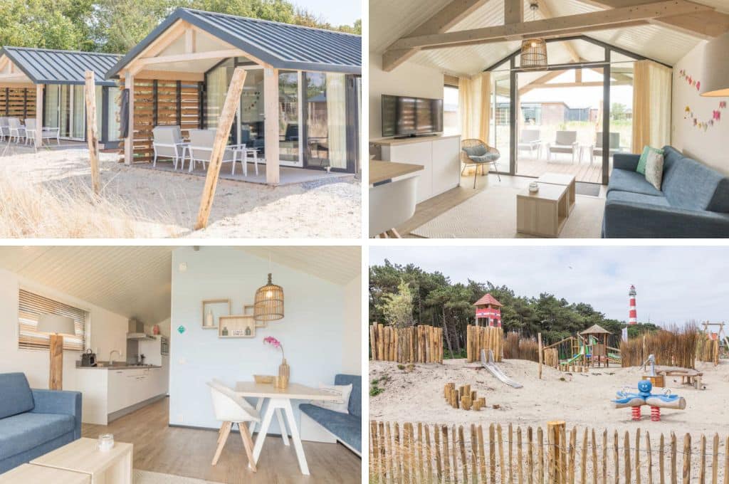 Strandhuisje op Roompot Ameland, glamping Zwitserland