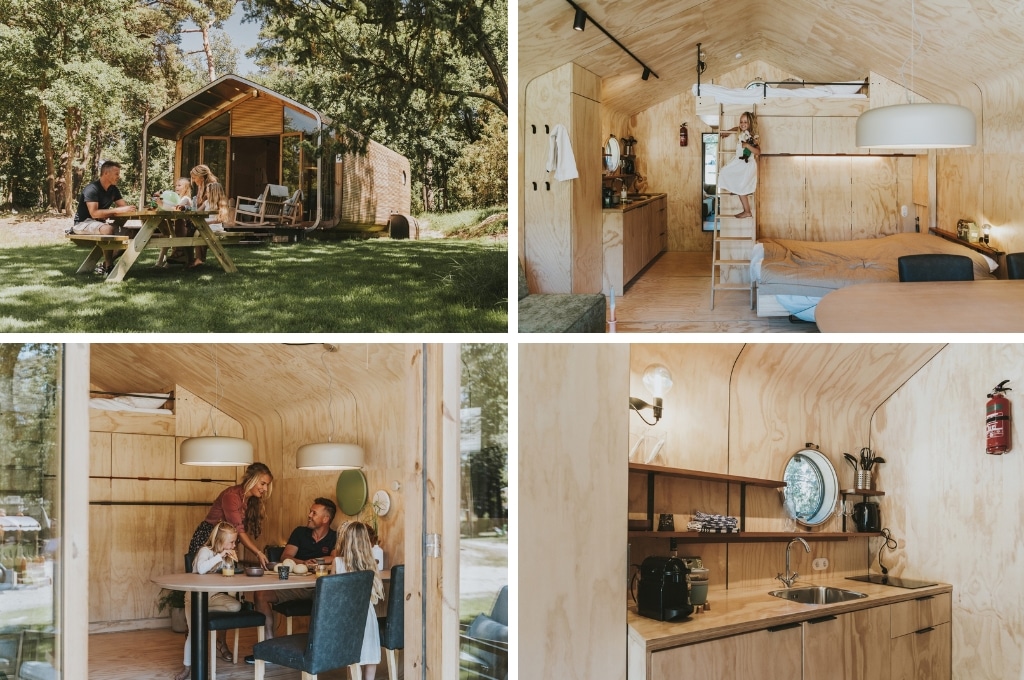 tiny house vakantiepark Beerze Bulten, tiny house met hottub