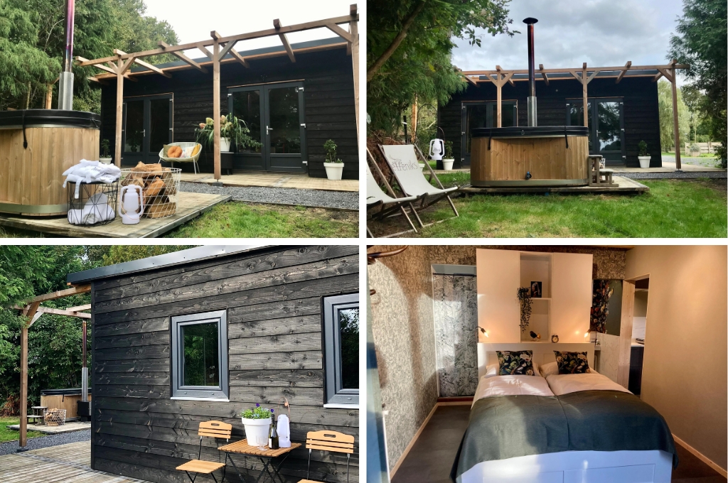 tiny house natuurhuisje Elsloo, vakantiehuisje in nederland met hottub