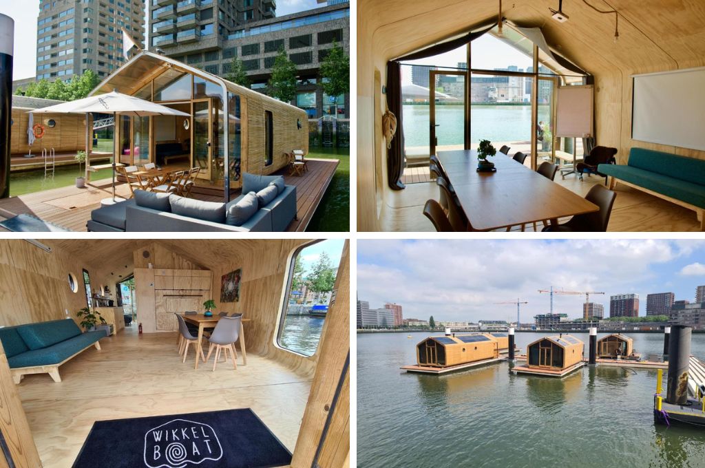 Vakantiehuisje op het water in Rotterdam