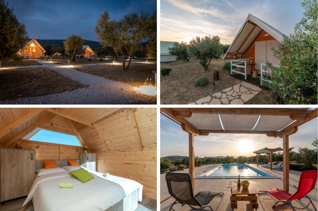 glamping Marta natuurhuisje Vrsine Marina kroatie, glamping Zwitserland