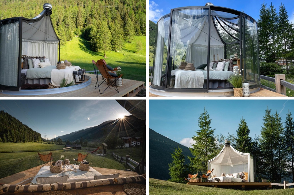 Glaspavillon minimaya glamping zwitserland, stranden Spanje